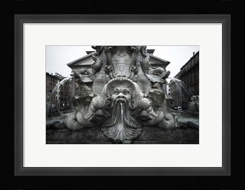 Framed Piazza Rotonda Fountain Print