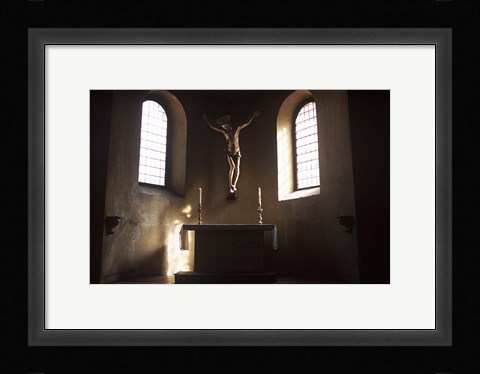 Framed Italy Altar Cross Chapel Print