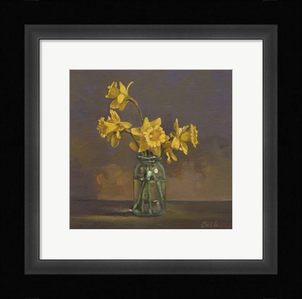 Framed Canning Jar Daffs Print
