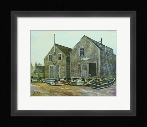 Framed Fish Houses Print