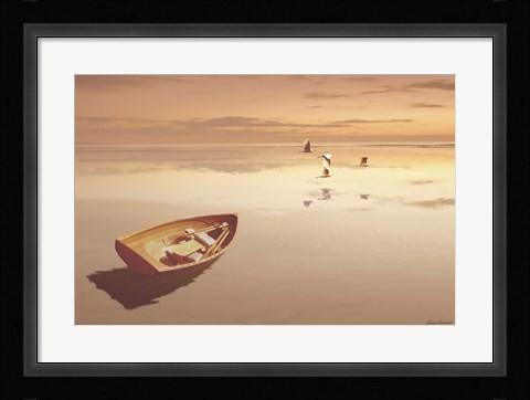 Framed Soft Sunrise on the Beach 2 Print