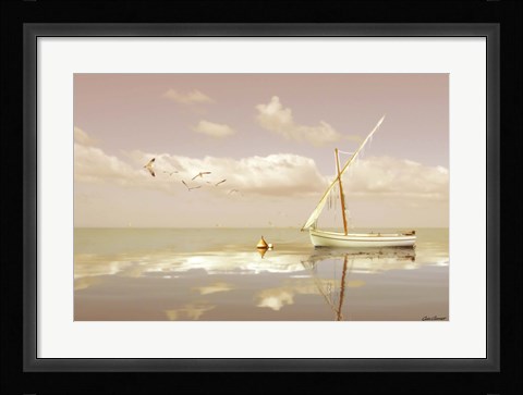 Framed Soft Sunrise on the Beach 12 Print