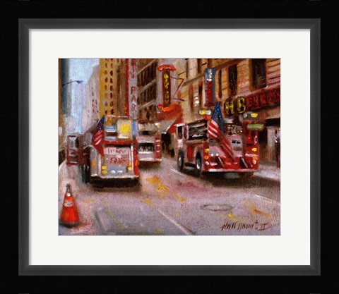 Framed Fire Department New York, 42nd Street NYC Print