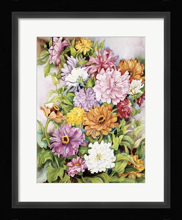 Framed Zinnias Standing Tall Print