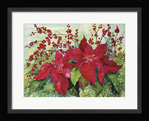 Framed Red Poinsettia Print