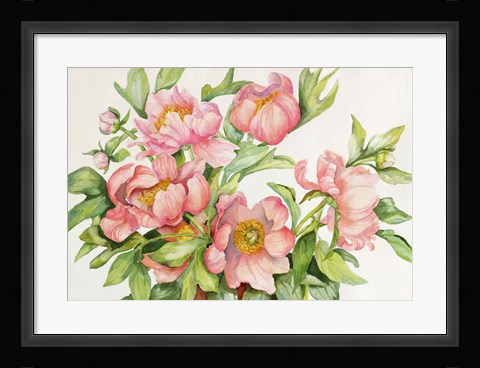 Framed Peony Spray Print