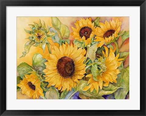 Framed Cutting of Sunflowers Print