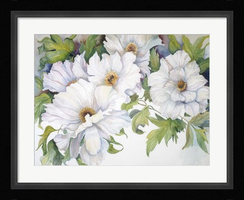 Framed White Peonies Print