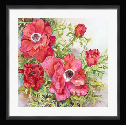 Framed Red Anemones Print