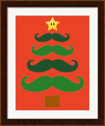 Framed Mustache Tree Print