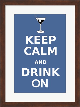 Framed Keep Calm and Drink Martini Print