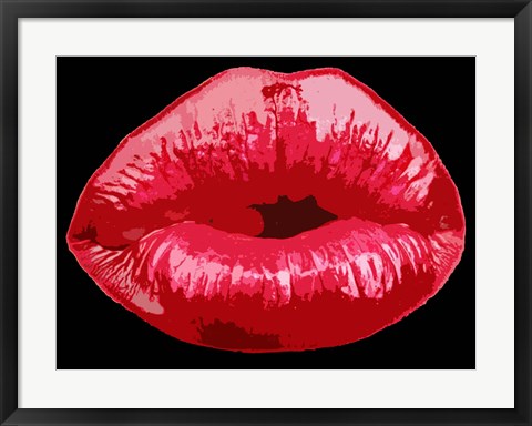 Framed Pop Art Lips Print
