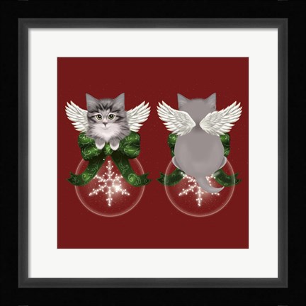 Framed Happy Holidays Cat Back Print