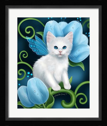 Framed Aquamarine Cat Print