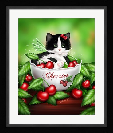 Framed Cherry Kitten Print