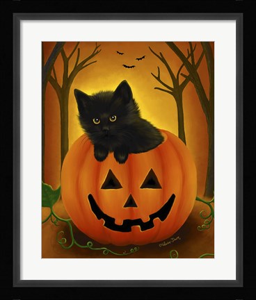 Framed Halloween Kitten Print