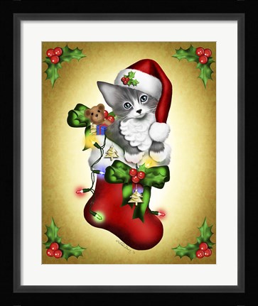 Framed Santa Paws Print