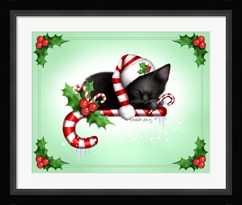Framed Candy Cane Christmas Print