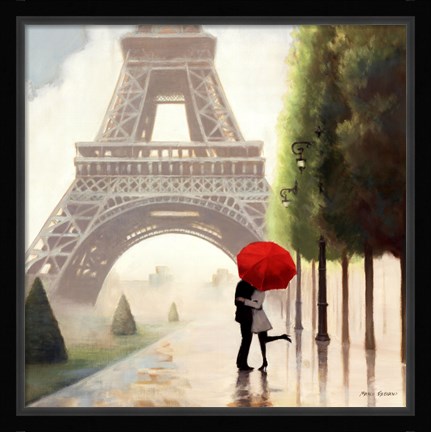 Framed Paris Romance II Print