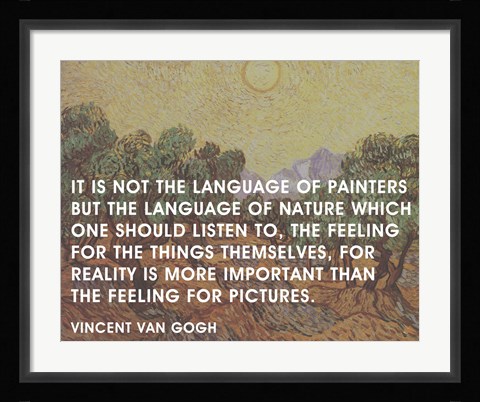 Framed Language of Painters - Van Gogh Quote Print