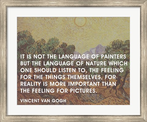 Framed Language of Painters - Van Gogh Quote Print
