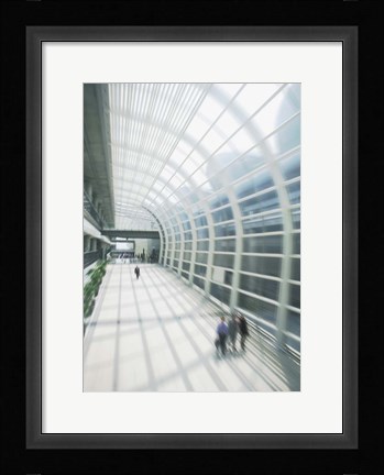 Framed Business Travelers in Modern Airport Print