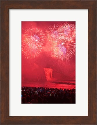 Framed Quebec, Montmorency Falls Park fireworks Print