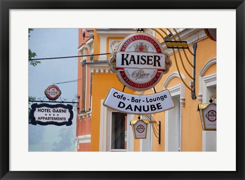 Framed Danube River Cafe and Bar Print