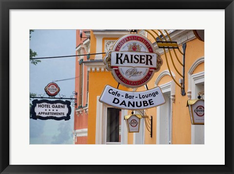 Framed Danube River Cafe and Bar Print