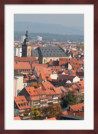 Framed Skyline of Bamberg, Germany Print