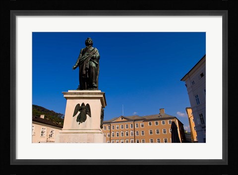 Framed Mozart Statue in Salzburg Austria Print