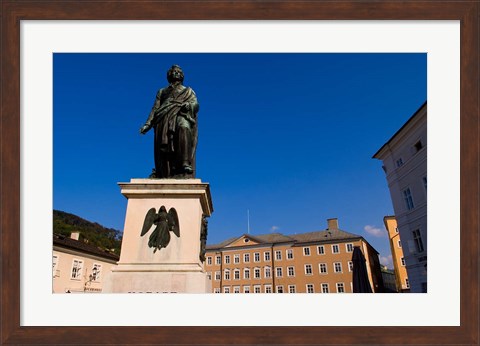 Framed Mozart Statue in Salzburg Austria Print