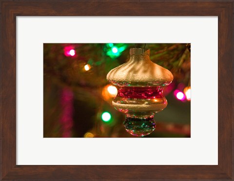 Framed Christmas Tree Ornaments Print