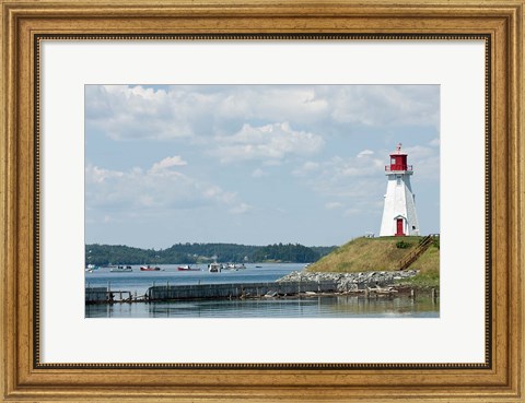 Framed Mulholland Lighthouse, New Brunswick Print
