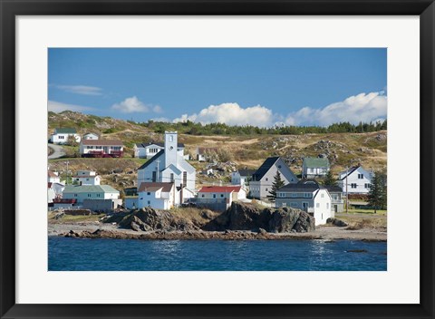 Framed Fishing Village in Labrador Print
