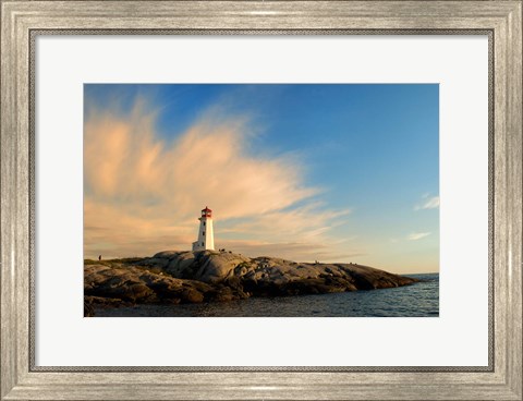Framed Peggy&#39;s Point Lighthouse at Sunset Print