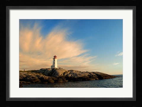 Framed Peggy's Point Lighthouse at Sunset Print
