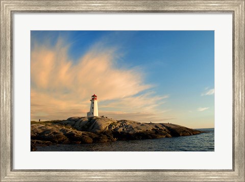 Framed Peggy&#39;s Point Lighthouse at Sunset Print