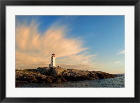 Framed Peggy's Point Lighthouse at Sunset Print