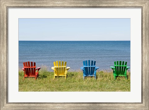 Framed Beach Chairs on Prince Edward Island Print