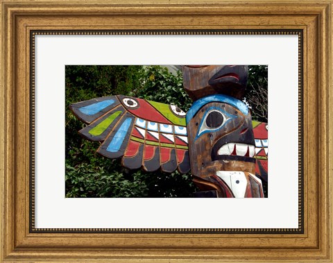 Framed Tadoussac Native American Totem Pole Print