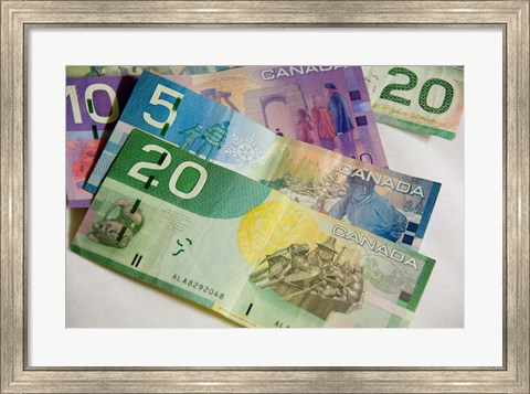 Framed Money, Canadian Currency Print