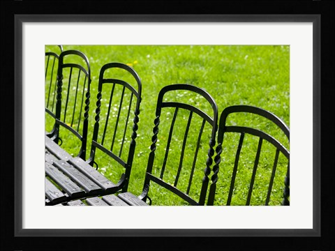 Framed Park Benches in Palace Gardens, Austria Print