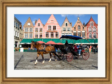 Framed Medieval Market Square, Belgium Print
