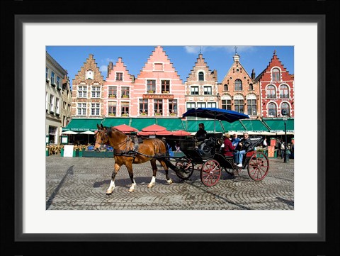 Framed Medieval Market Square, Belgium Print