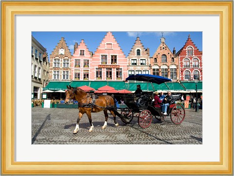 Framed Medieval Market Square, Belgium Print