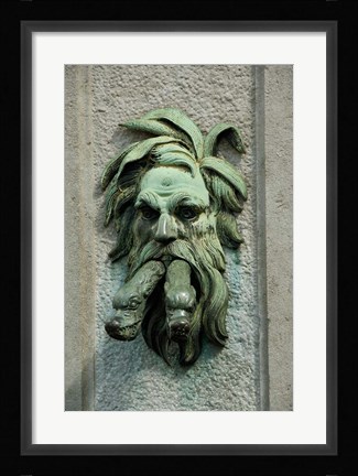 Framed Fountain in Belgium Print