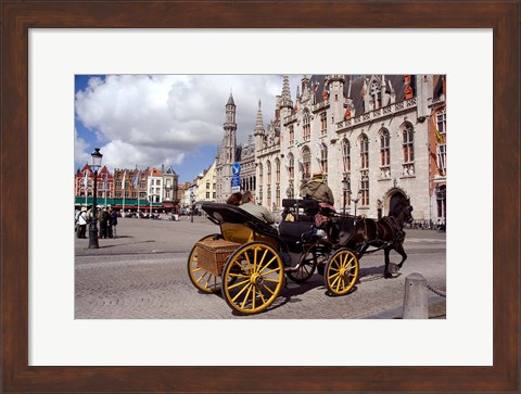 Framed Horsedrawn Carriage Ride, Belgium Print