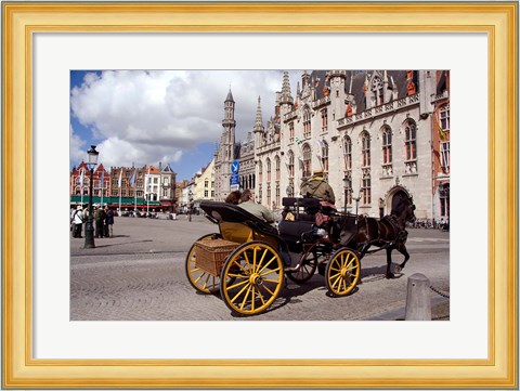 Framed Horsedrawn Carriage Ride, Belgium Print