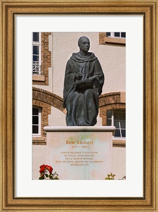 Framed Courtyard Statue, Reims, Champagne Print
